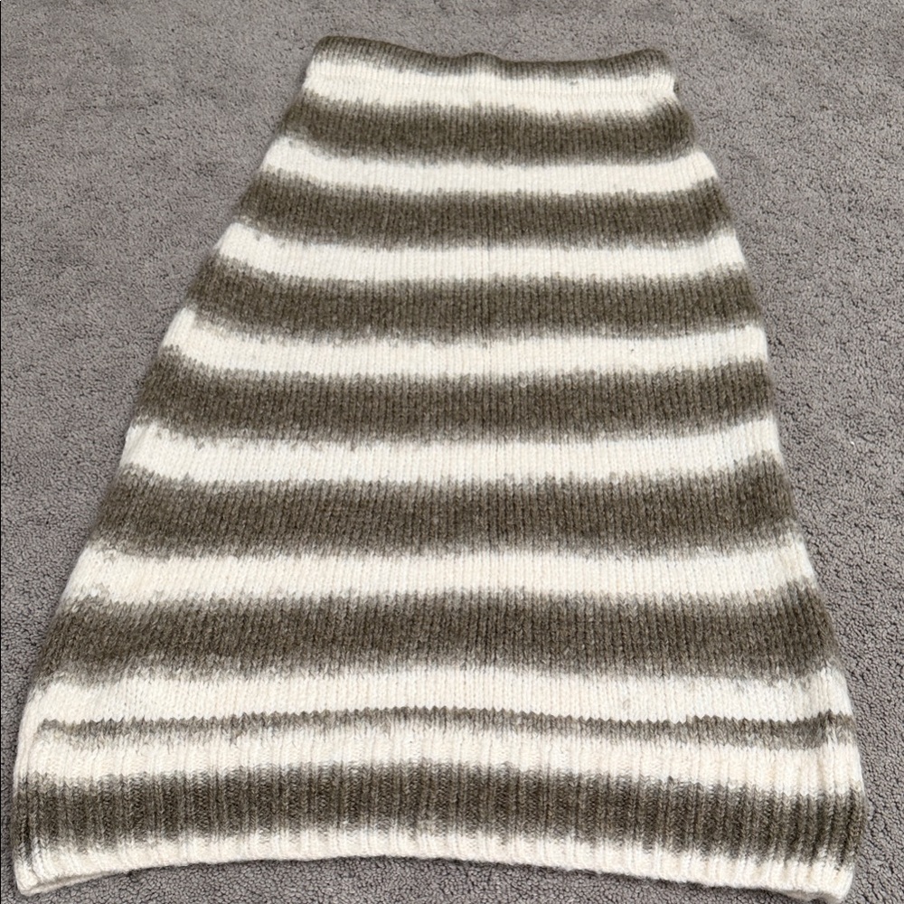 Mango Striped Midi Skirt